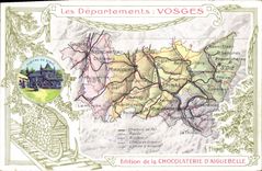 CPA Cartes geographiques Chocolaterie d'Aiguebelle Vosges Cloitre de St Die