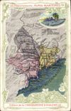 VINTAGE POSTCARD Geographical maps Chocolate factory of Aiguebelle the Alps Maritime Walk of the English