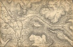 VINTAGE POSTCARD Geographical maps Menetreux Gresigny Flavigny Venarcy