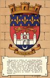 VINTAGE POSTCARD Heraldic of the towns of France by Maurice Jacquez Bordeaux Lion