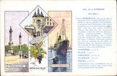 VINTAGE POSTCARD the Transatlantic Gironde Bordeaux Boat