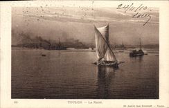 VINTAGE POSTCARD Toulon Boat roads