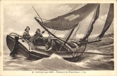 VINTAGE POSTCARD Bateau Fishes Cayeux on Mer Sinners of mackerels