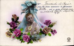 VINTAGE POSTCARD Fantasy Child Baby Fernand and Agnes