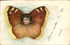 CPA Fantaisie Papillon Enfant 