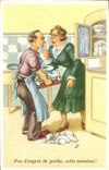 VINTAGE POSTCARD Fantasy Humor No pocket money