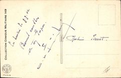 VINTAGE POSTCARD Militaria Fantasy soup and the Pierrot ox