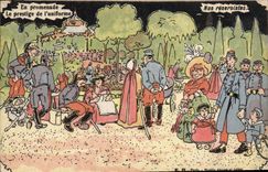 VINTAGE POSTCARD Militaria Fantasy Our reservists In walk glamor of uniforms