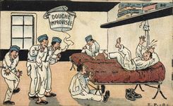 VINTAGE POSTCARD Fantasy Militaria impromptu Shower