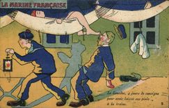 VINTAGE POSTCARD Militaria Fantasy French navy Louedes
