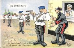 VINTAGE POSTCARD Militaria Fantasy Our artillerists