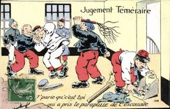 CPA Fantaisie Militaria Jugement temeraire 