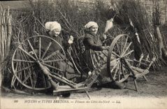 CPA Folklore Bretagne Fileuses des Cotes du Nord 
