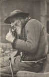 CPA Folklore Tabac Fumeur de Plomodiern