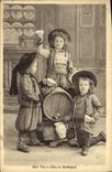 CPA Folklore Enfants Vive el cidre de Bretagne 