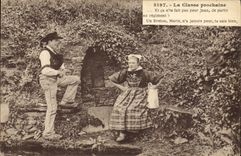 CPA Folklore la classe prochaine 