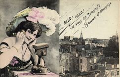 CPA Fantaisie Telephone Femme 