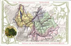 CPA Carte geographique Chocolaterie d'Aiguebelle Savoie 