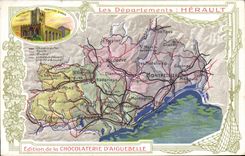 CPA Carte geographique Chocolaterie d'Aiguebelle Herault