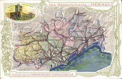 CPA Carte geographique Chocolaterie d'Aiguebelle Herault
