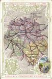 CPA Carte geographique Chocolaterie d'Aiguebelle Indre et Loire