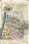 VINTAGE POSTCARD Geographical map Chocolate factory of Aiguebelle Moors