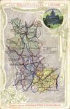 CPA Carte geographique Chocolaterie d'Aiguebelle Loire 