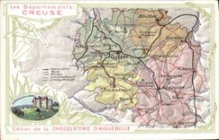CPA Carte geographique Chocolaterie d'Aiguebelle Creuse 