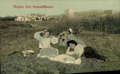 CPA Folklore Repos des travailleurs 