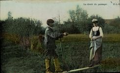 CPA Folklore le droit de passage 