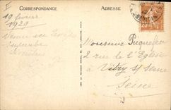 VINTAGE POSTCARD Boat Menton the port and the old city