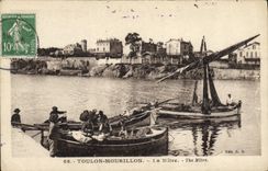 VINTAGE POSTCARD Boat Toulon Mourillon the miter