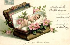 VINTAGE POSTCARD Fantasy Child Baby Paulette Broquier