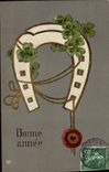 VINTAGE POSTCARD Fantaisie Horseshoe Trefle
