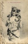 VINTAGE POSTCARD Fantaisie Woman Quantifies 13 Gate happiness