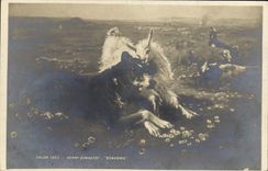 VINTAGE POSTCARD Goat Living room 1903 Henry Bonnefoy Good-naturedness Dog