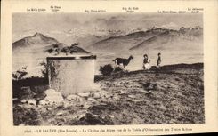 CPA Chevre Le Saleve La chaine des Alpes vue de la table d'orientation des Treize arbres 
