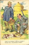 VINTAGE POSTCARD Fantaisie Humor Drives out Hunter Dog Jean Chaperon