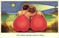 CPA Fantaisie Humour Femme Forte 