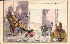 CPA Fantaisie Militaria Chateau