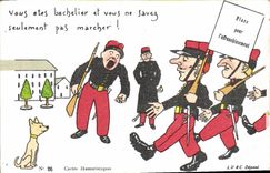 CPA Fantaisie Militaria Bachelier Chien 