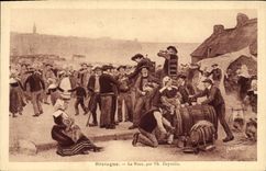 CPA Folklore Bretagne La noce Mariage 