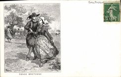 CPA Folklore Danse bretonne 