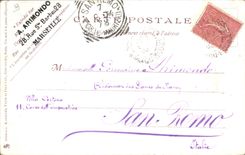 CPA Folklore Pays breton Le retour de la foire Cochon Porc 