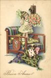 VINTAGE POSTCARD Fantaisie Telephones Child Illustrator Bertiglia Chien