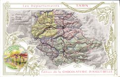 CPA Carte geographique Chocolaterie d'Aiguebelle Tarn