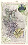 CPA Carte geographique Chocolaterie d'Aiguebelle Loire