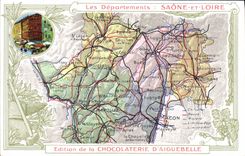 CPA Carte geographique Chocolaterie d'Aiguebelle Saone et Loire 