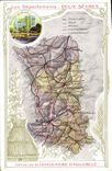 CPA Carte geographique Chocolaterie d'Aiguebelle Deux-Sevres Chateau de Niort