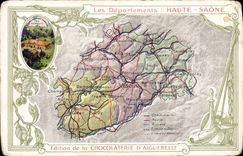 CPA Carte geographique Chocolaterie d'Aiguebelle Haute-Saone Luxeuil